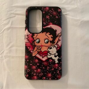 Samsung Galaxy S23 Tough Case - “Betty Boop & Pudgy in Retro Black & Pink”